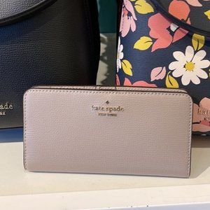 Kate Spade Darcy Large Slim Bifold Wallet Warm Taupe